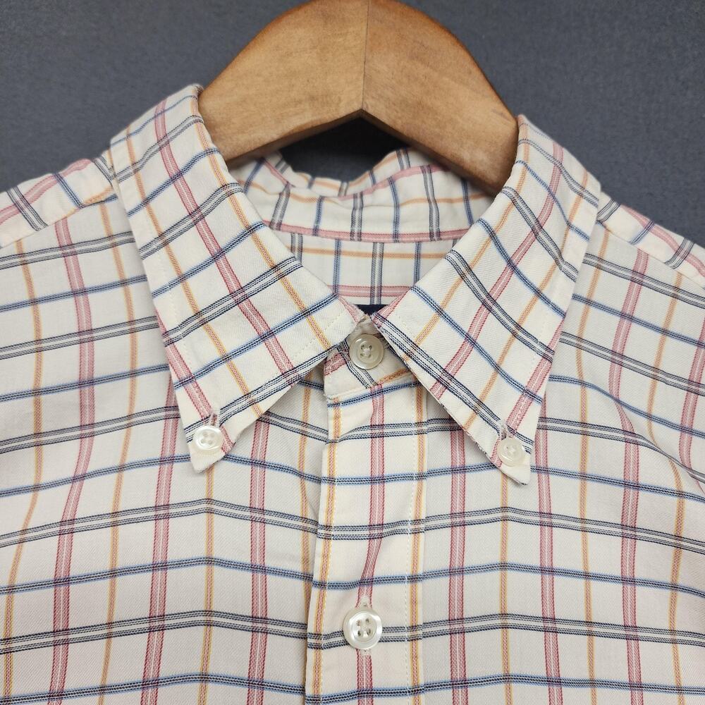 Austin Reed Shirt Mens Large Multicolor Plaid Button Down Long Sleeve Cotton Vtg - Picture 2 of 8